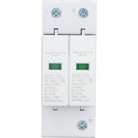 Parafoudre 100kA 2P 275V pour coffret de distribution - Protection contre surtensions, paratonnerre 100kA (1/5)