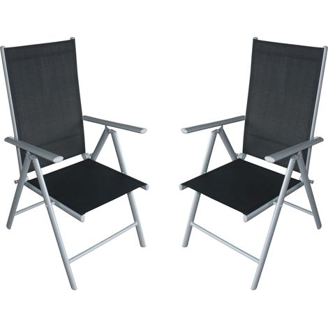 2x Klappsessel RAVENNA Alu + Kunstgewebe schwarz (2-er Set) (1/5)