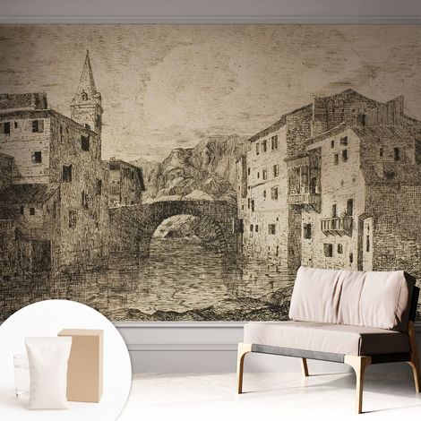 Carta Da Parati Non Tessuto - Decorazione Da Muro - Traspirante - Con Motivo - Per Camera Da Letto Cucina Panorama della città 312x219 cm (1/5)