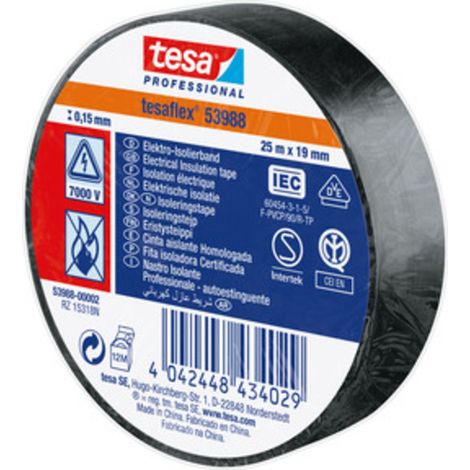 NASTRO ISOLANTE CERTIFICATO NERO 19 MM X 25 M TESA 10 PZ