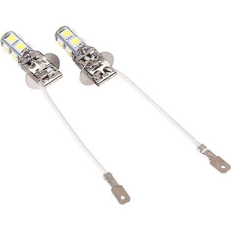 Ampoules antibrouillard 2x H3 9 SMD LED 5050 blanches 9 SMD LED xénon DC12V pour voiture, ampoules LED 6500K (1/5)