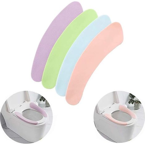 WC-Sitzbezüge, 8 Paar, waschbar und wiederverwendbar, geeignet für den Winter, dick und selbstklebend
