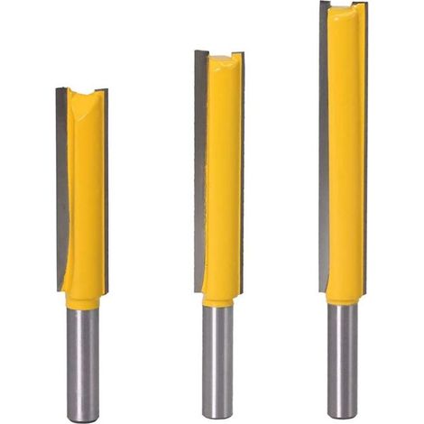 Fraise Defonceuse 8mm, 3 Pièces fraises à Rainurer Droites Mèches Carbide Router Bits à Bois, Mèches de Routeur Droites Outils de Travail du Bois (1/4)