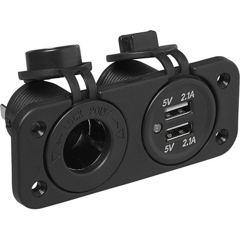 Kit da incasso presa DIN porta USB doppia tipo A 2x2100mA