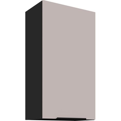 Küchen Hängeschrank 50 cm Küche ARONA Kaschmir beige matt + Schwarz matt Küchenzeile Küchenblock Küche Einbauküche (1/5)