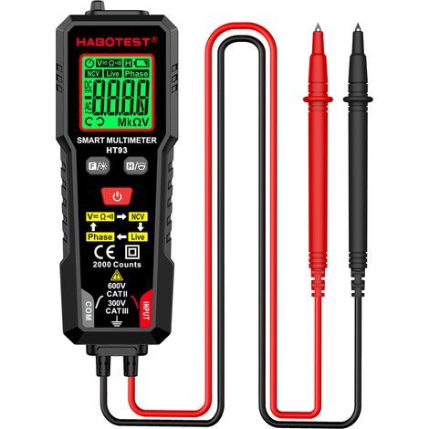 HT93 2000 Count NCV Digitalmultimeter, Schwarz, Batterielos (1/5)