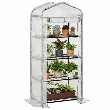 Serre de jardin 4 niveaux 70 x 50 x 160 cm avec bâche PVC PE (1/5)