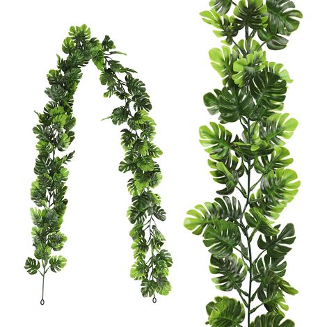 Guirlande Faux Eucalyptus Décoration Intérieur 178cm Vert Kit Décoration Murale Écologique en Feuilles Silk et Métal (1/5)