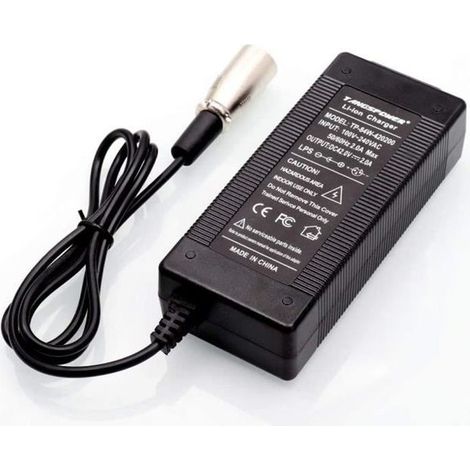 Chargeur de batterie 36V 2A Sortie 42V 2A Chargeur Entrée connecteur XLRM Lithium Li-ion Chargeur Li-ion 10Series 36V Vélo (1/4)