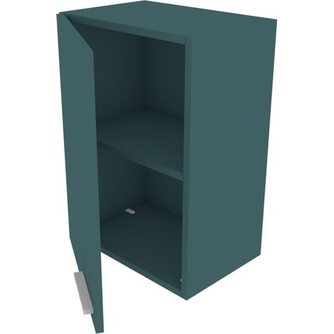Libreria pensile moderna con anta e schienale - Montaggio rapido cabineo - Verde Petrolio