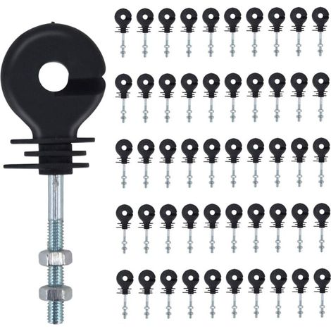 [NON UTILIZZATO] Isolatori a vite, 50 pezzi di isolatori per recinzioni elettriche, chiodi isolanti per recinzioni elettroniche, isolatori per pali di recinzione, accessori per recinzioni elettroniche (1/4)
