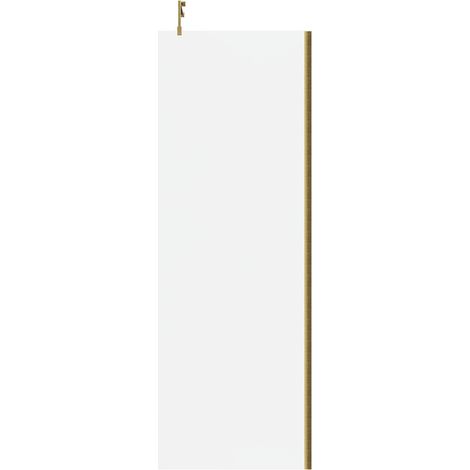 Colore 10mm Clear Glass Brushed Brass 2000mm x 700mm Walk In Shower Screen including Wall Channel and Support Bar (1/3)