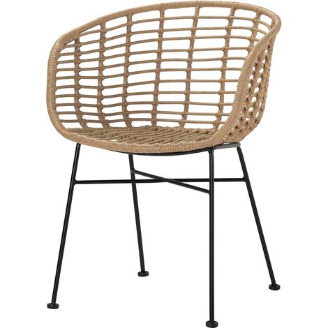 Natürlicher synthetischer Rattanstuhl Schwarz 58X56X77 Cm (1/5)