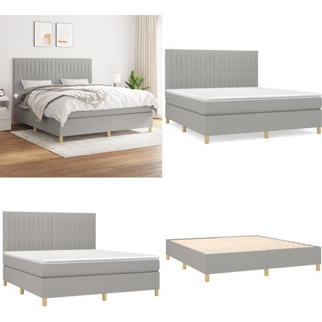 Boxspringbett mit Matratze Hellgrau 160x200 cm Stoff - Boxspringbett - Betten - Schlafräume - Doppelbett - Hellgraues Bett - Home & Living (1/5)