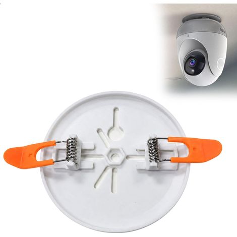 Support Caméra Plafond Encastrable, Support Montage Caméra Sécurité CCTV Invisible pour Caméra de Surveillance, Cache Trou Plafond 7-9 cm, Gestion des Câbles Intégrée, Support à Ressort Jusqu’à 2 KG (1/5)