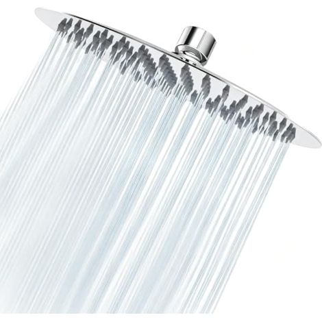 8 Pouces Tête de Douche Ronde 1/2 Pouce Tete Douche Pluie Ultra-Mince(20cm) (1/5)