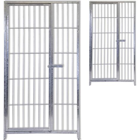 2 pannelli con porta in rete per box cani con zincatura elettrolitica ciascuno misura 100xh180 cm