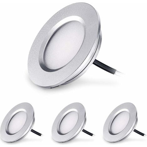 Spot LED encastrable 3W 12V Éclairage intérieur 4pcs, dimmable, IP44, blanc chaud Ménages (salle de bain/salon) (1/4)