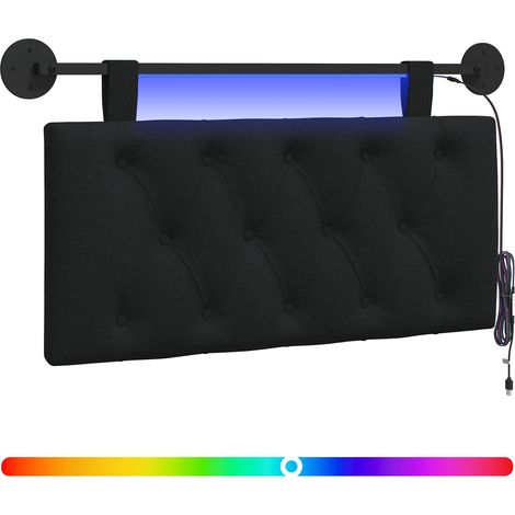 Maison Exclusive - Testiera sospesa Con luce LED Nero Tessuto (1/5)