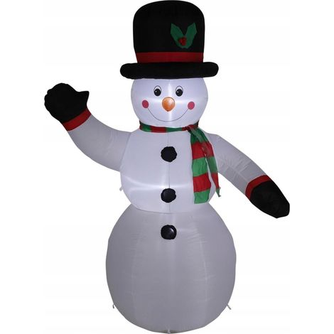 Muñeco de nieve inflable autoinflable de 200 cm con 4 LED Luca, 1 unidad. (1/2)