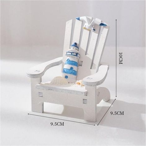 Mini Beach Chair, Mediterranean Beach Chair Home Decoration, Household Wooden Chair Craft Ornament Table Art Decoration As Shown (1/5)