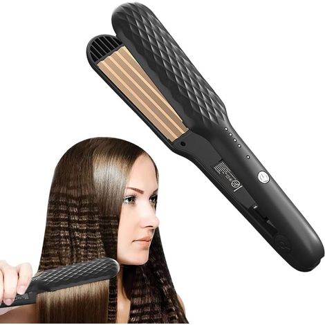 Fer a Gaufrer Les Cheveux, Gauffreur a Cheveux avec 4 Température Réglable, Chauffage Rapide, Gaufrier Cheveux pour Cheveux Longs, Courts, Donner Du Volume à Vos Cheveux