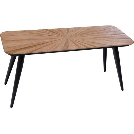 Amadeus - Banc en teck naturel et métal noir L100 cm (1/2)