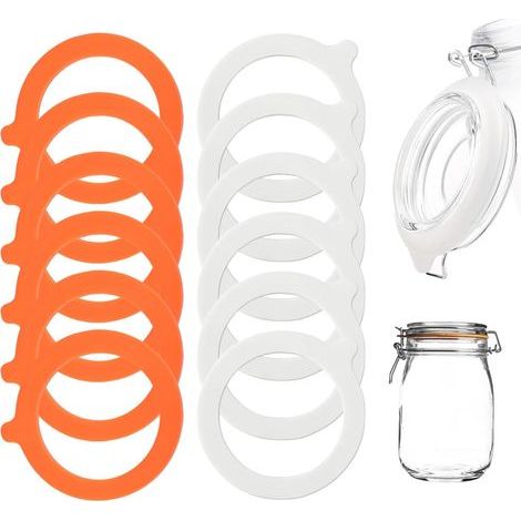 CCYKXA  12 Pieces Silicone Jar Seals (Inner Diameter 73 mm, Outer Diameter 95 mm), Jar Seals, Rubber Rings, for Glass Jars, Candy Jars, Food Storage
