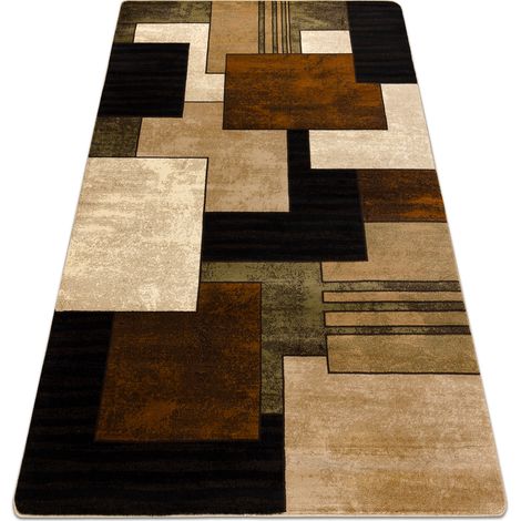Teppich ROYAL 5367 Geometrisch 3D - schwarz / braun brown 100x200 cm
