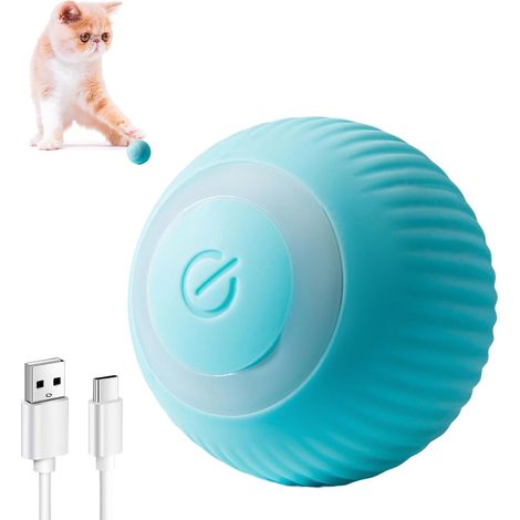 Jouet de Balle Interactif pour Chat, Boule avec lumière LED, ouet Interactif Interieur pour Chien Chatons, Rotation Automatique à 360 Degrés et Chargement USB (1/5)