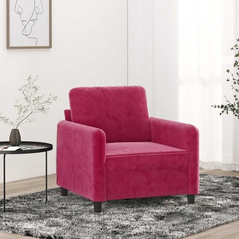 Fauteuil Rouge bordeaux 60 cm Velours (1/5)