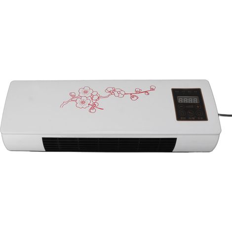 Chauffage soufflant multifonction avec prise européenne (220 V), portable, silencieux, mural, avec télécommande pour salle de bain et chambre (1/5)
