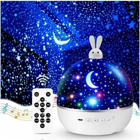One Fire Baby Night Light Starry Sky Projector Bluetooth Music and Light Night Light 8 Movies Kids Night Light 360 Rotate Remote Control Night Light + Kids Bedside Lamp Kawaii Decor Gift by (1/5)