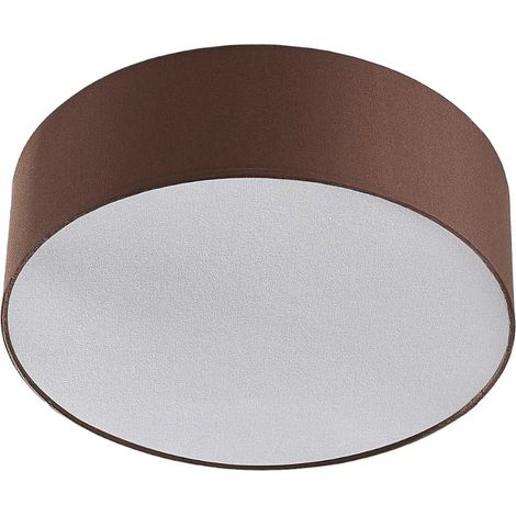 [NEUWERTIG] B-Ware Lindby Deckenleuchte Deckenlampe Sebatin Stoffleuchte Braun Textil ø40cm E27 Led