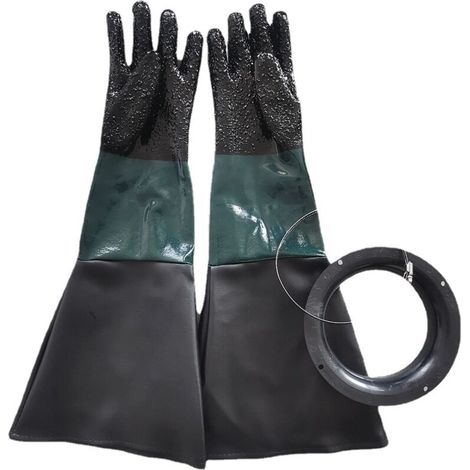 Gants de sablage Pièces de sablage Gants de sablage avec joints toriques pour cabine de sablage Gant de sablage (1/5)