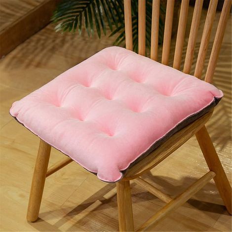 Filiyano-Campagne d'hiver, lot de 2 coussins d'assise, coussins de chaise avec rubans, coussins en velours pour une utilisation intérieure et (1/3)