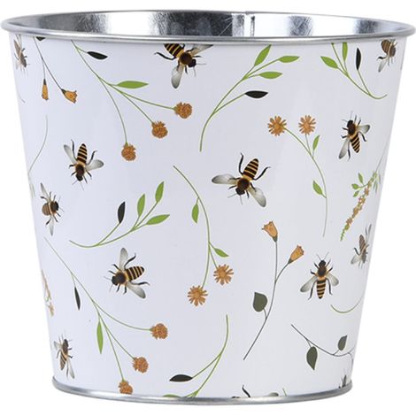 Esschert Design Blumentopf Blumen- und Bienenmuster Ø 15,9 cm