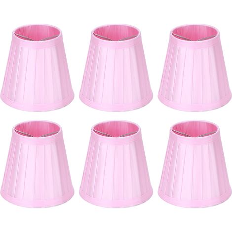 【Abat-jour】 Lot de 6 abat-jours modernes simples en tissu - Éclairage mural ou suspendu Dimensions 14cm (E14) - Couleur rose pâle (1/5)