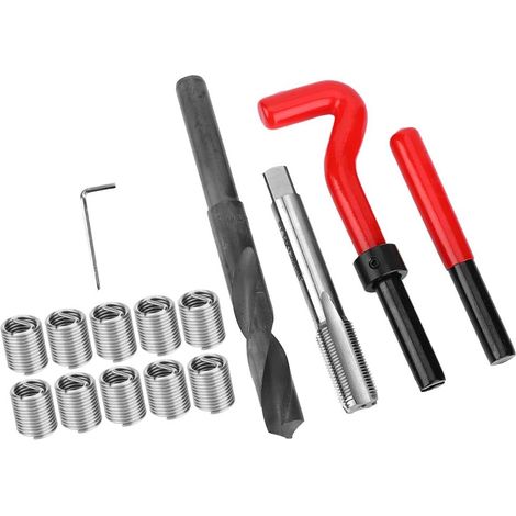 Kit de Réparation de Filetage en Acier Inoxydable 15 Pièces pour Voiture M14x1,25 avec clé Torsadée Insert fileté, Haute Résistance, Résistant à l'usure (1/4)