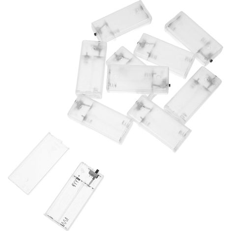 Kunststoff Batteriegehäuse für LED Lichterketten 10 Stück Packung Allgemein Kompatibel Transparente Batteriebox für Camping und Garten (1/5)