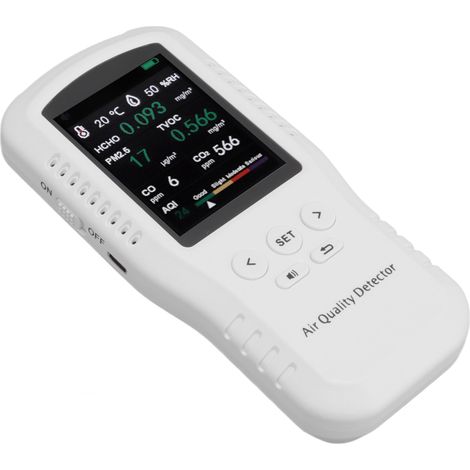 Testeur de qualité de l'air USB haute précision avec écran LCD 3,2 pouces et détecteur de formaldéhyde PM2.5 pour la sécurité des maisons neuves (1/5)