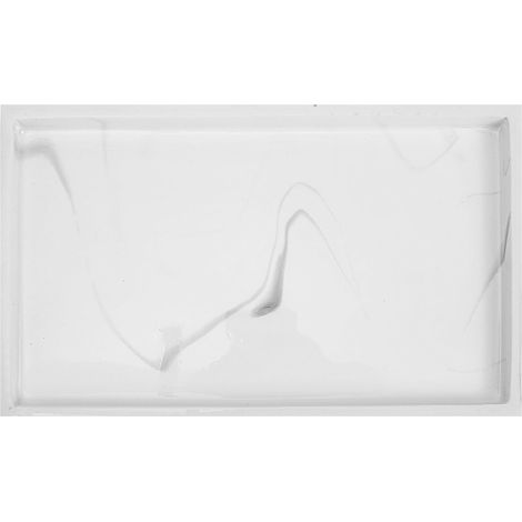 Plateau De Salle De Bain en Résine Blanc pour Comptoir, Plateau De Maquillage Décoratif, Multifonction, Accessoire Salle De Bain pour Rangement De Cosmétiques,'-'-