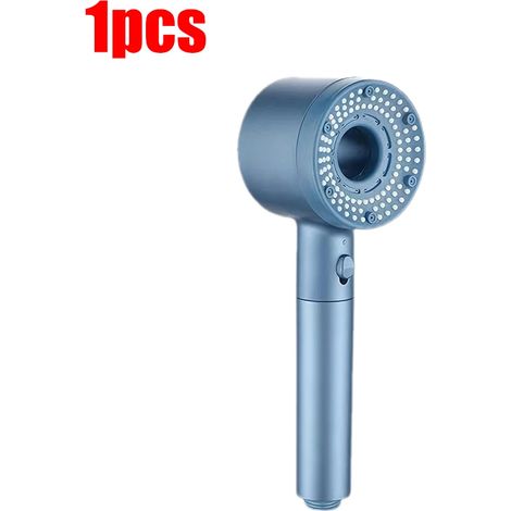 (Bleu foncé, 1 pièce) Pommeau de douche réglable 5 jets, grand débit, filtre, haute pression, économie d'eau, mitigeur, accessoires de salle de bain (1/5)