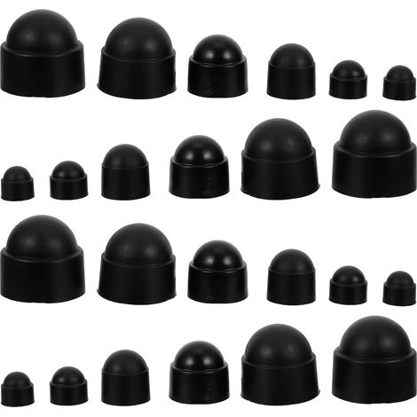 160 Capuchons en nylon noir en forme de dôme pour boulons (1/5)