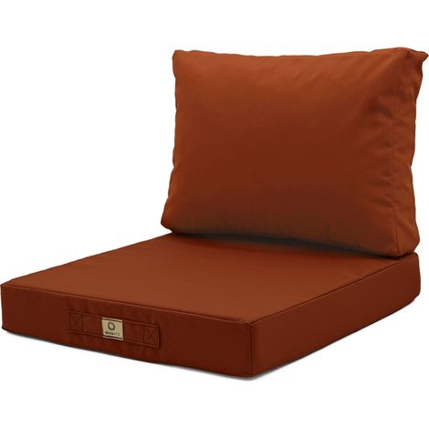 Coussins pour salon de jardin déhoussable 60x70cm Terracotta