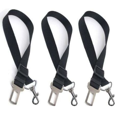 [NEVER USED] Universal dog car harnesses, 3 pieces, adjustable ripstop dog car harnesses (black)