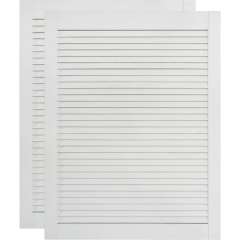 Helloshop26 – Porte à persiennes 2 pièces bois de pin massif blanc 69x49,4 cm – Circulation d'air optimale – Compatible avec charnières standards