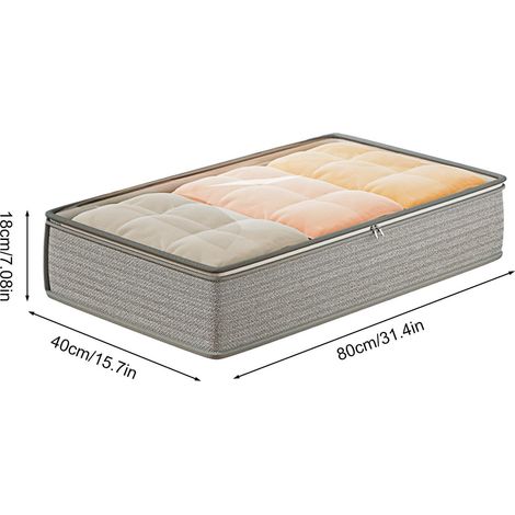 Universelle Aufbewahrungsboxen für Kleiderschrank, Bett und Decke, praktischer Schuh-Organizer, multifunktionaler Bett-Organizer für Handtücher und Bettdecken (80 x 40 x 18 cm) (1/4)
