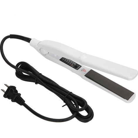 Fer à lisser/boucler électrique professionnel double usage 220 V Blanc (1/5)