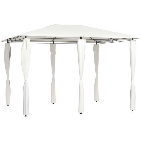 Pavillon mit Pfostenabdeckungen 3x4x2,6 m Creme 160 g/m²